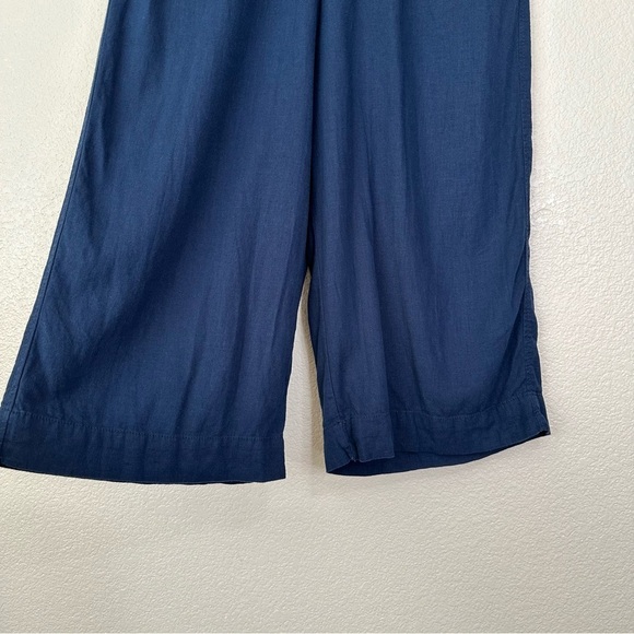 Time and Tru Linen Blend Navy Blue Wide Leg Pull On Pants, Sz Large - Picture 5 of 12